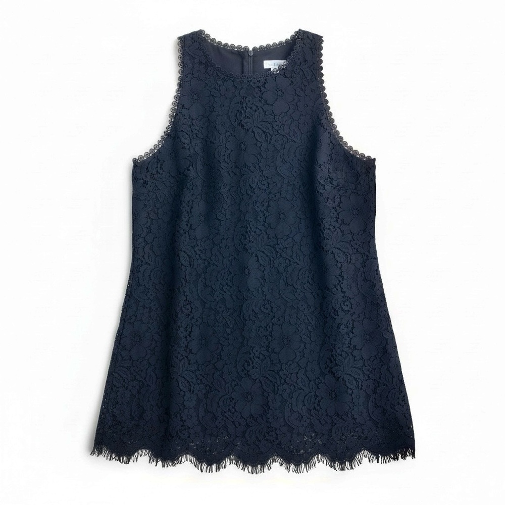CAbi Display Lace Tank Top Lined Lace Nylon Blend  Black Womens Small